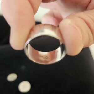 Unisex Polished Sterling Silver Band Ring with BC Native Engraved Design